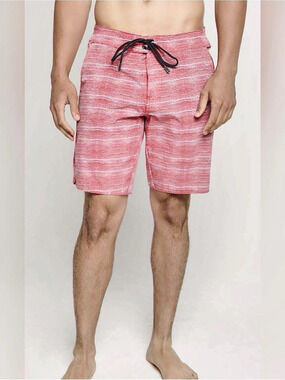 Rhône Tech Board Short 9" Striped Pink & White Waist 40 NWT